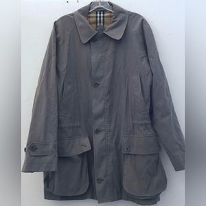 Burberry London Full Zip and Button-Up Sage Green Jacket
